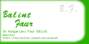 balint faur business card
